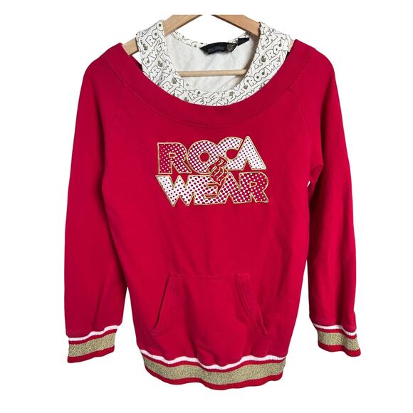 Y2K Rocawear Large Two Layer Red Women's Sweater Crewneck - Picture 1 of 6